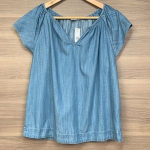 NWT Gap Chambray Short Sleeve Blouse